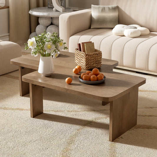 Modern Minimalist Living Room Coffee Table Set: Rectangle Splicing Design