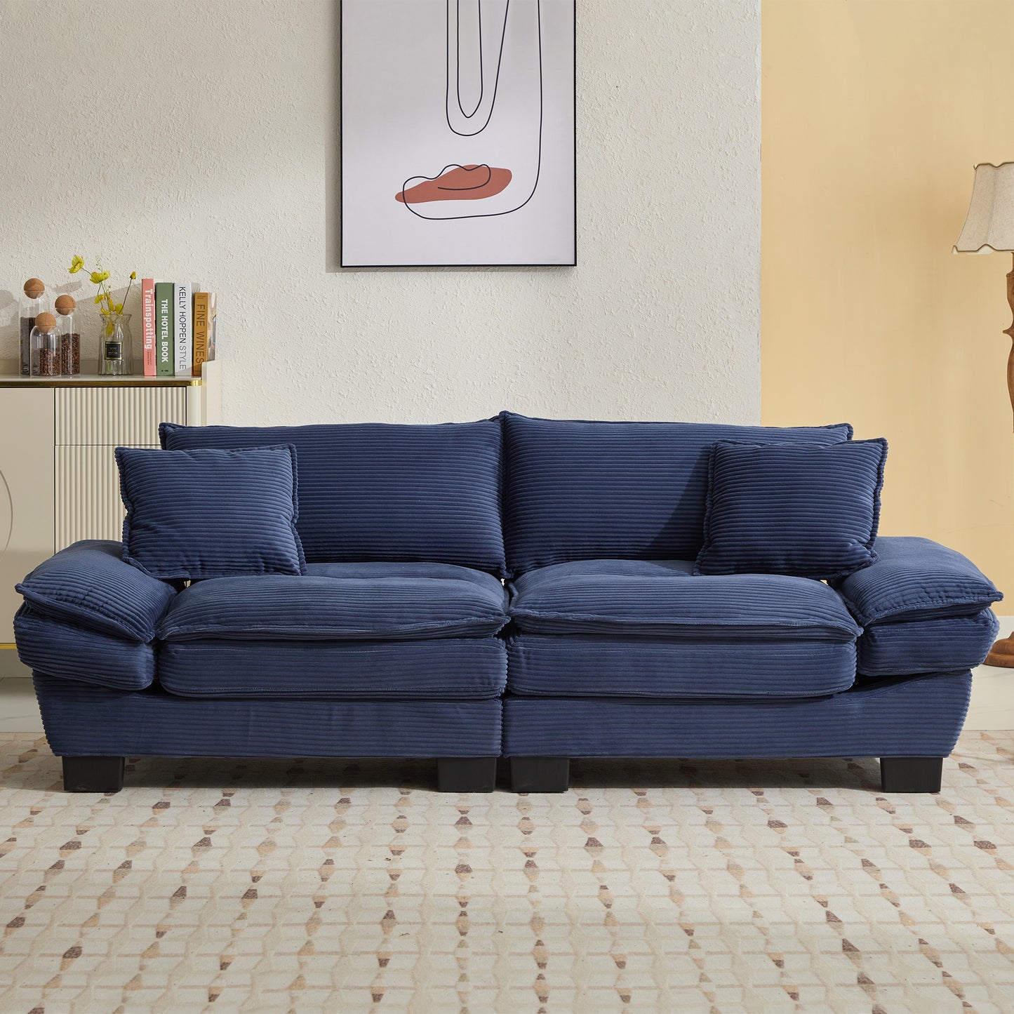Corduroy Sofa Sleeper Loveseat - Comfy, Deep Seat 5 Colors