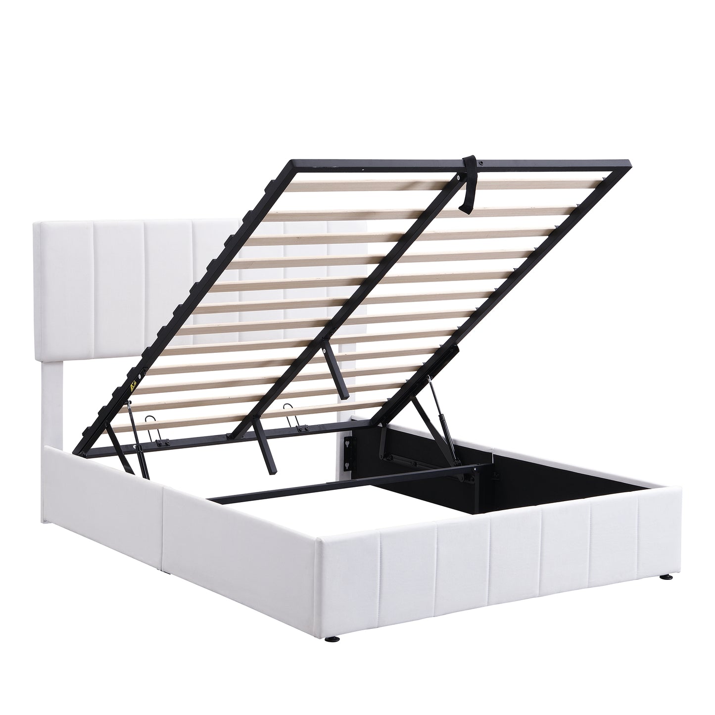 Upholstered Platform Bed featuring Hydraulic Storag