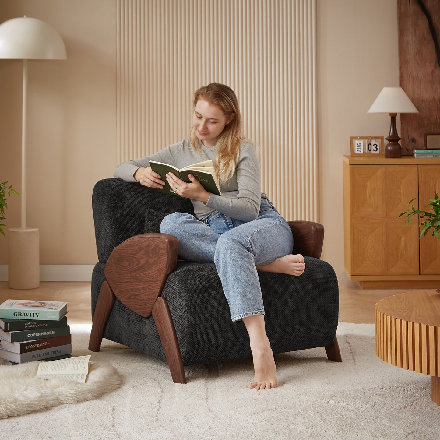 Accent Armchair with Plush Cushioning, Comfortable Armrests