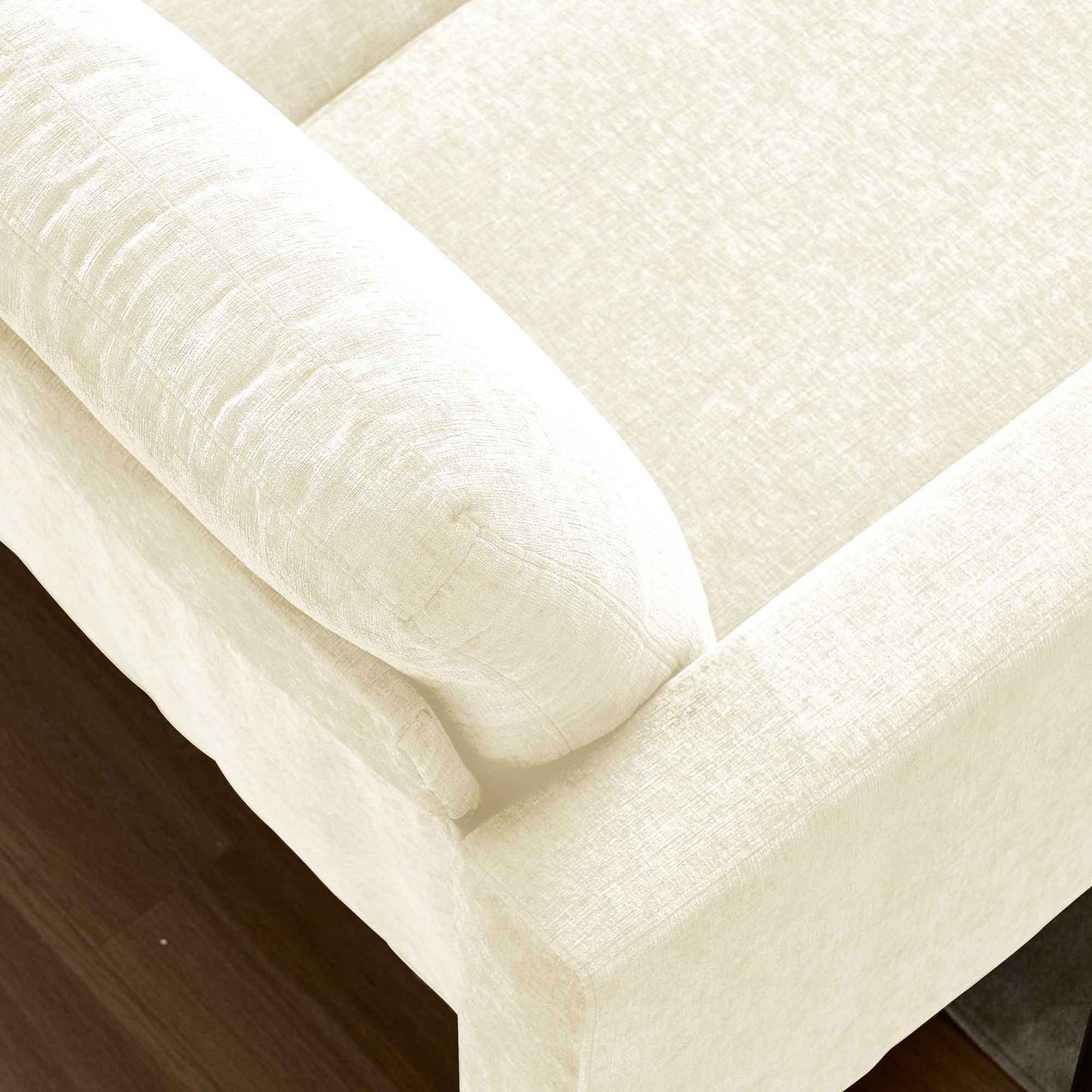 Chenille 3 Seat L-Shape Sectional Sofa with Storage Chaise