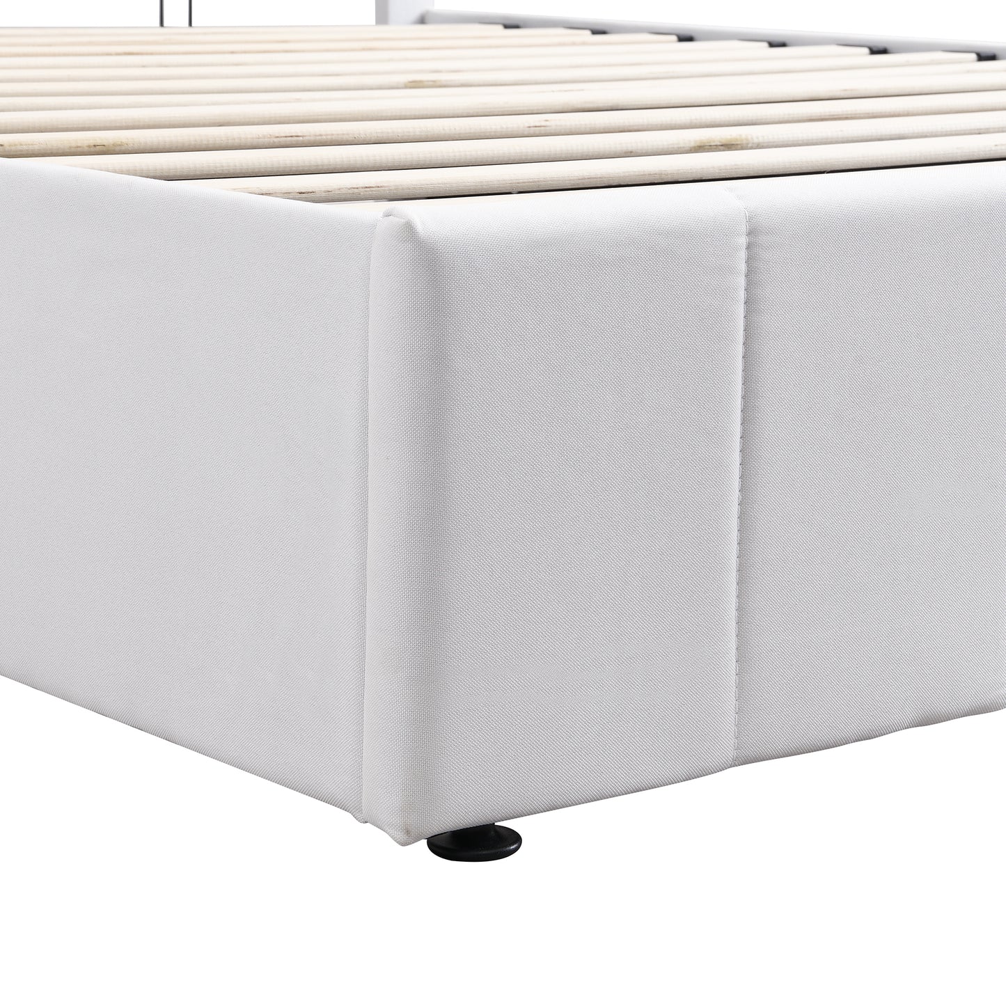 Upholstered Platform Bed featuring Hydraulic Storag