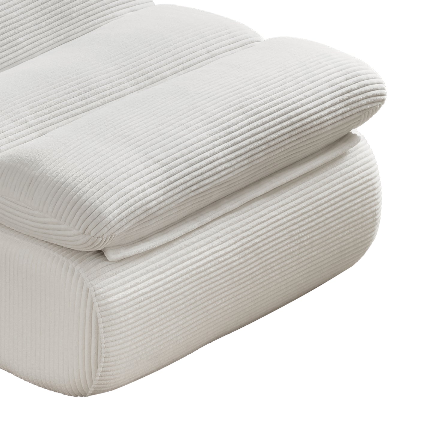 Cozy Corduroy Recliner Modern Compressed Lounge Chair with Ottoman