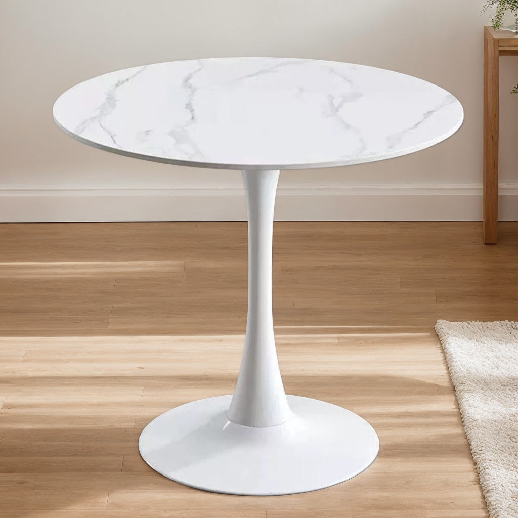 Round Coffee  Table, Modern Dining Table, MDF Top and Steel Base Tulip Round Kitchen Table