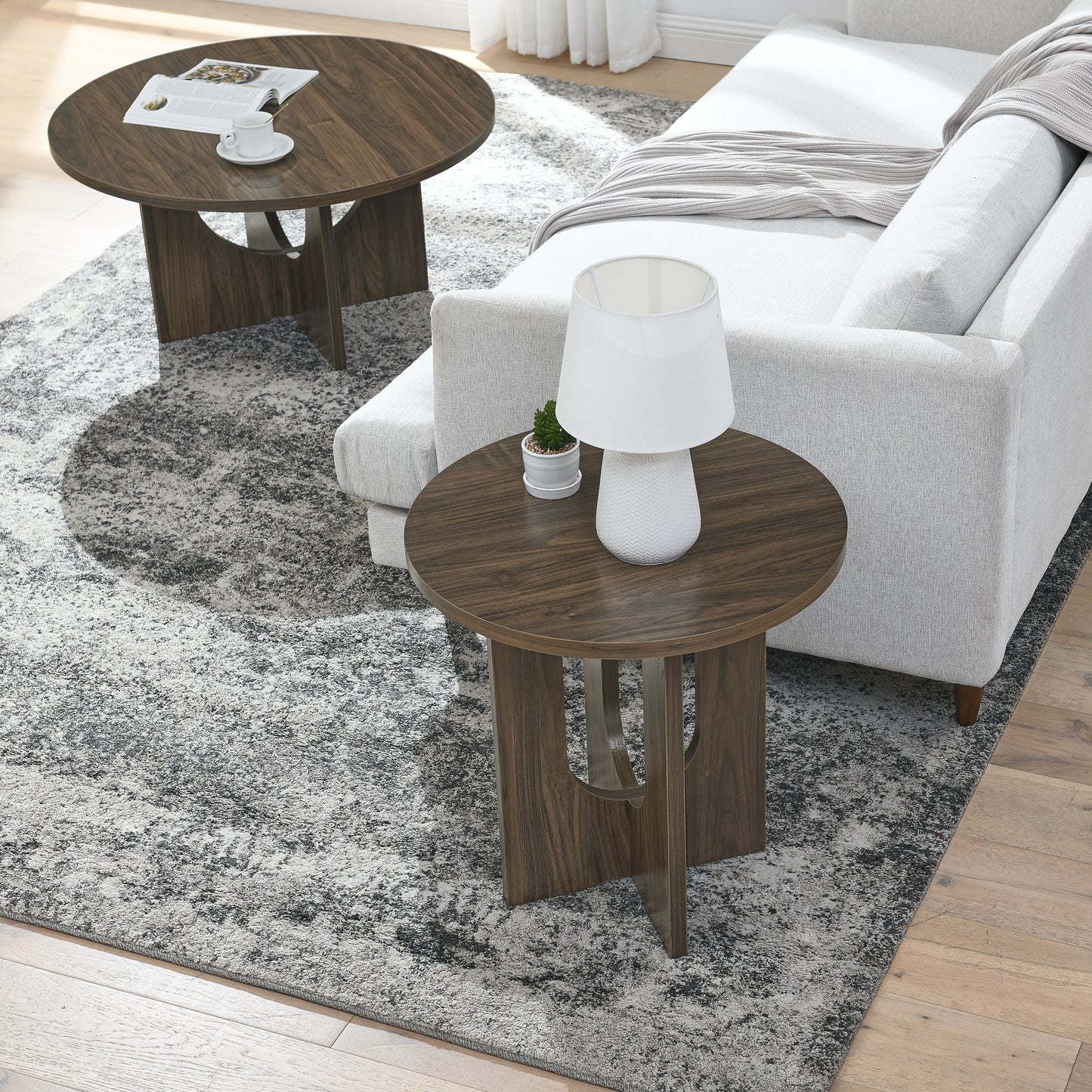 Modern minimalist Nordic style  coffee table and size table