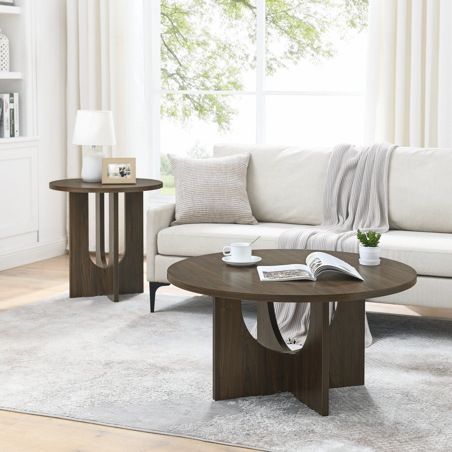 Modern minimalist Nordic style  coffee table and size table