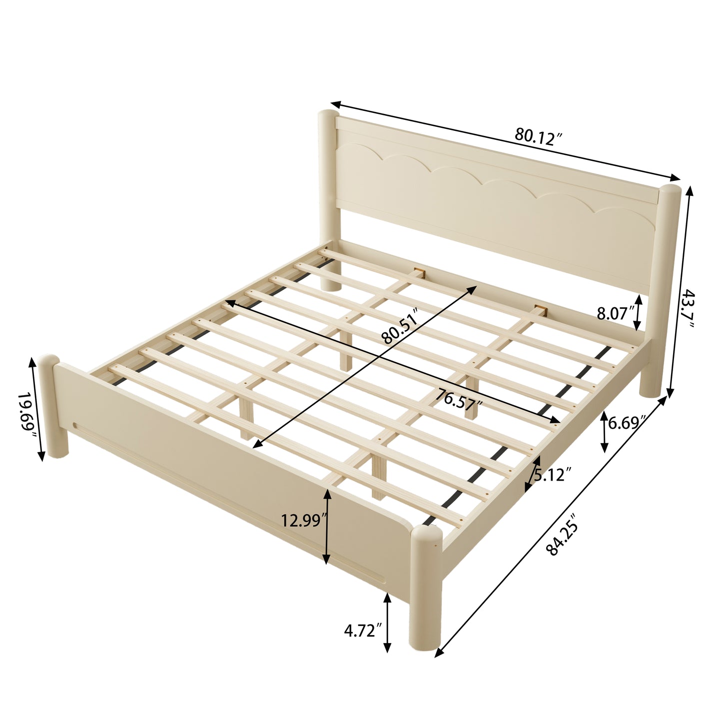Wood Platform Bed with Headboard,Solid Wood Legs, Mattress Foundation with 10 Wooden Slats,No Box Spring Needed
