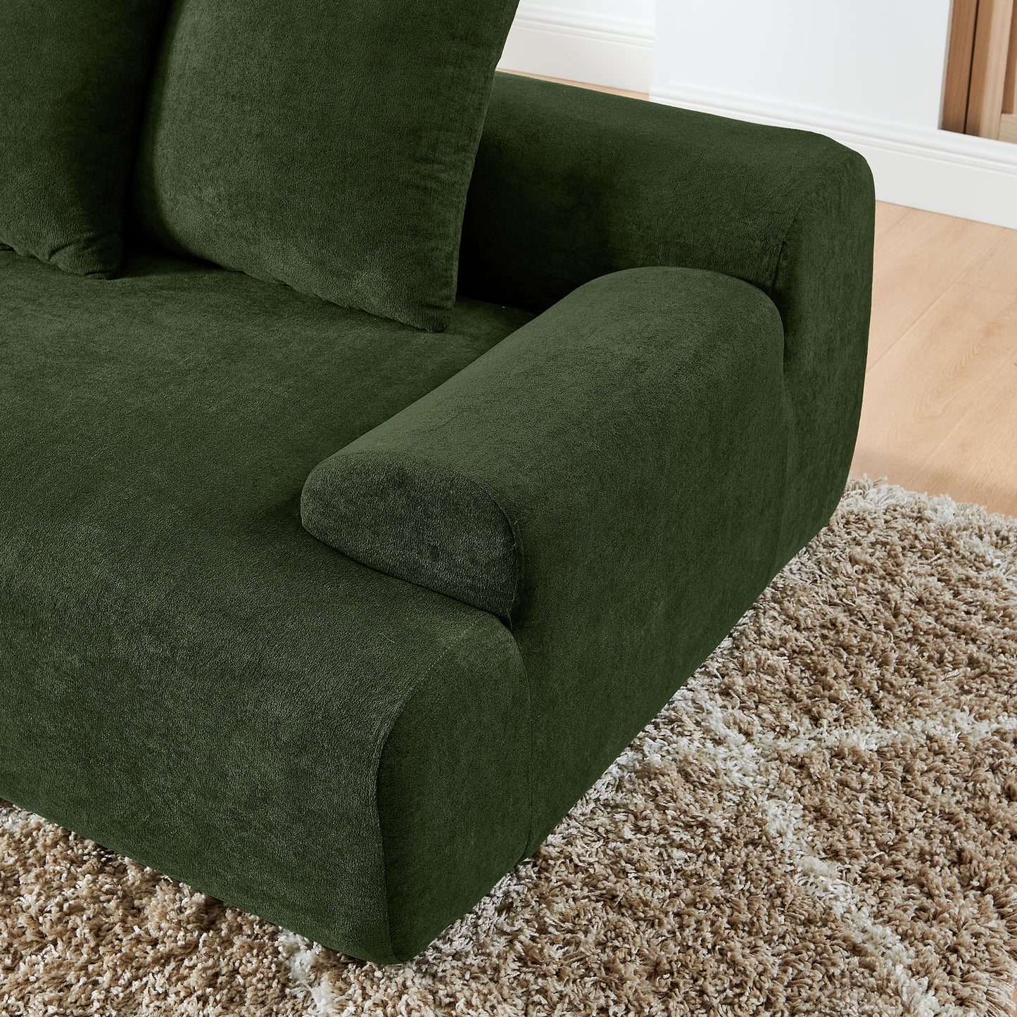 Velvet Modern Upholstered L-Shape Sectional Sofa Couch, Modular Compressed Sofa with Free Combination