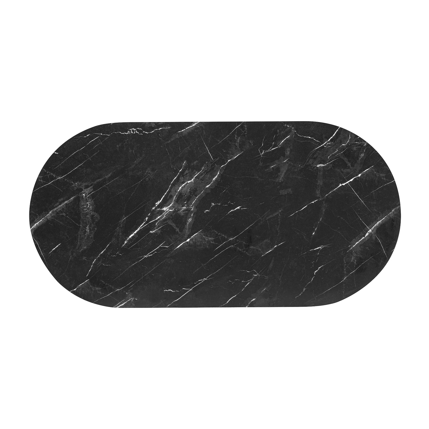 Modern Luxury Living Room Coffee Table: Oval Fluted, Marble - Patterned Top