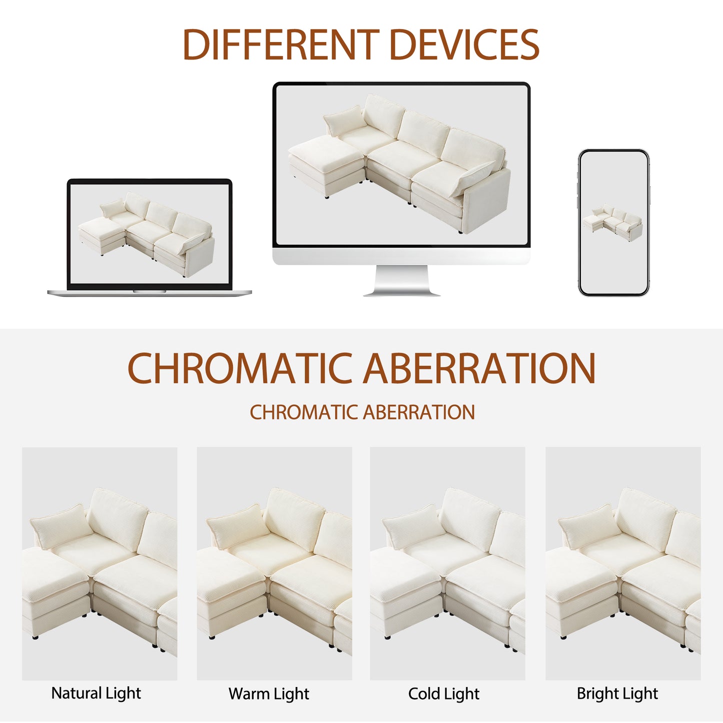 Modular Sectional Sofa 1-2-3-4 Seater with Chenille Cushions & Throw Pillows – Cloud Comfort Corduroy Sofa