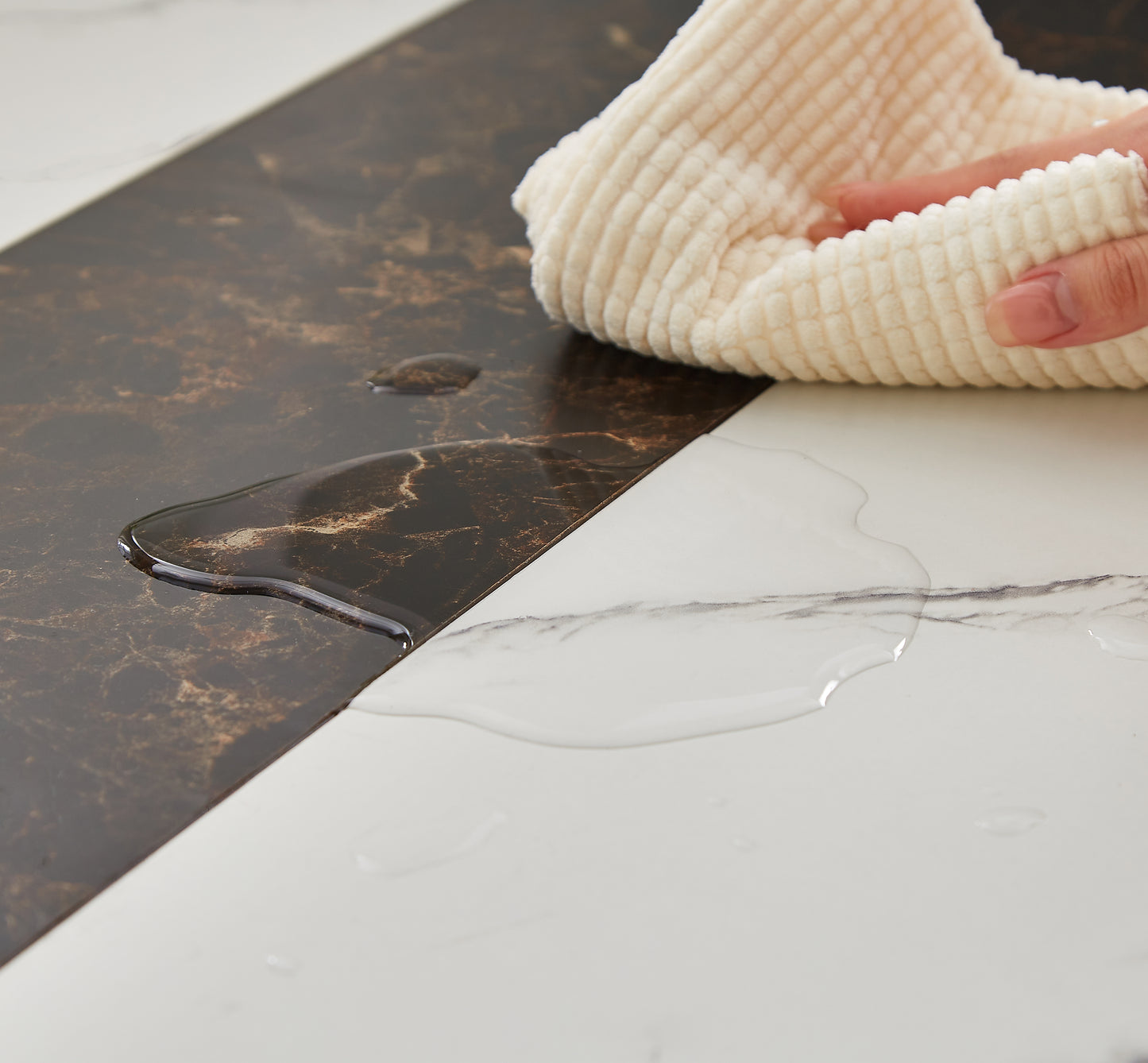 70.9" Rectangular Marble - Grain Dining Table: Waterproof, Seats 8, Adjustable Legs for Living Room (Table Only)