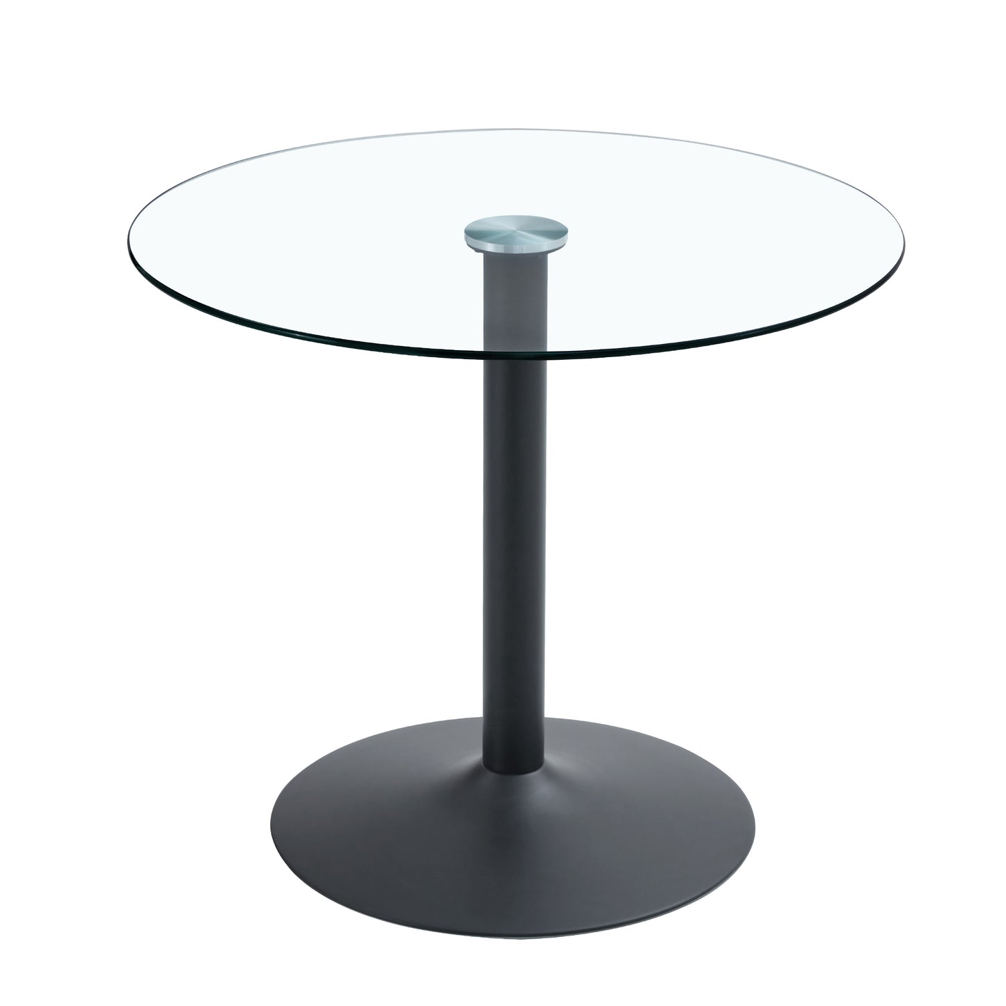 Modern Minimalist Round Dining Table - Gold Metal Legs, Diameter Glass Top for Multiple Rooms