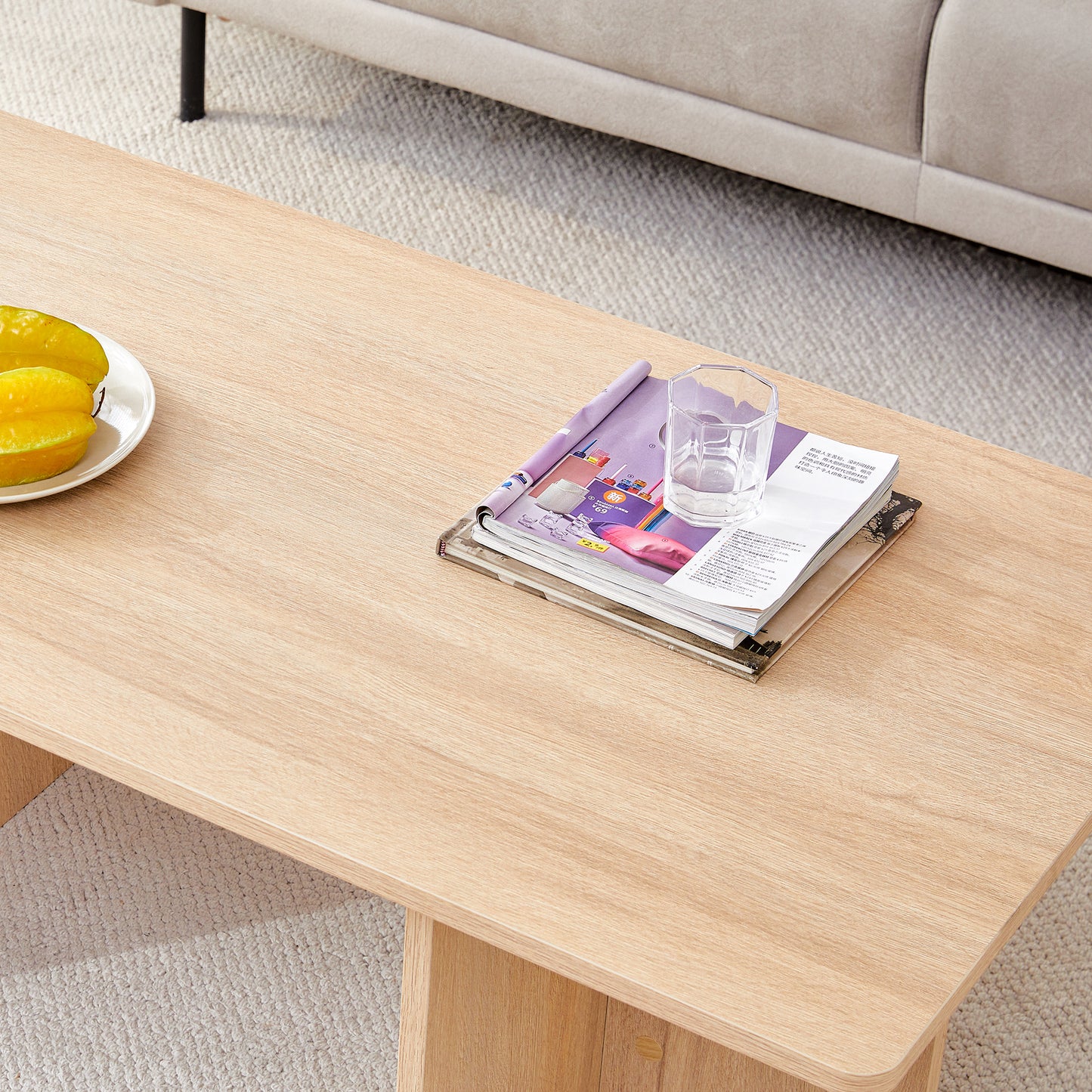 Modern Practical Wood-Colored Coffee Table