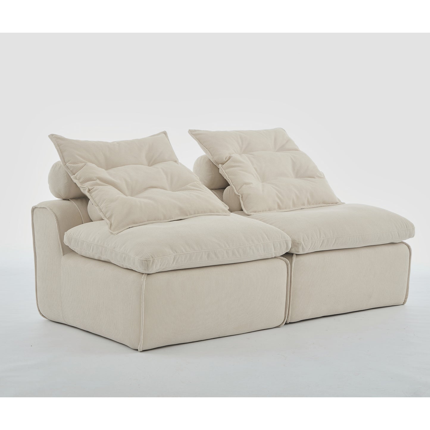 Modular Sofa,No Armrests,At will DIY,Soft Corduroy Fabric,Neck Pillow-Back Lounge Sofa Chair