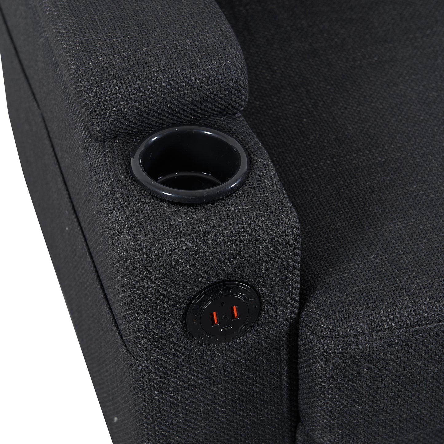 Upholstered sectional Couch, L Shaped knock down 3-seat combo sofa with storage ottoman