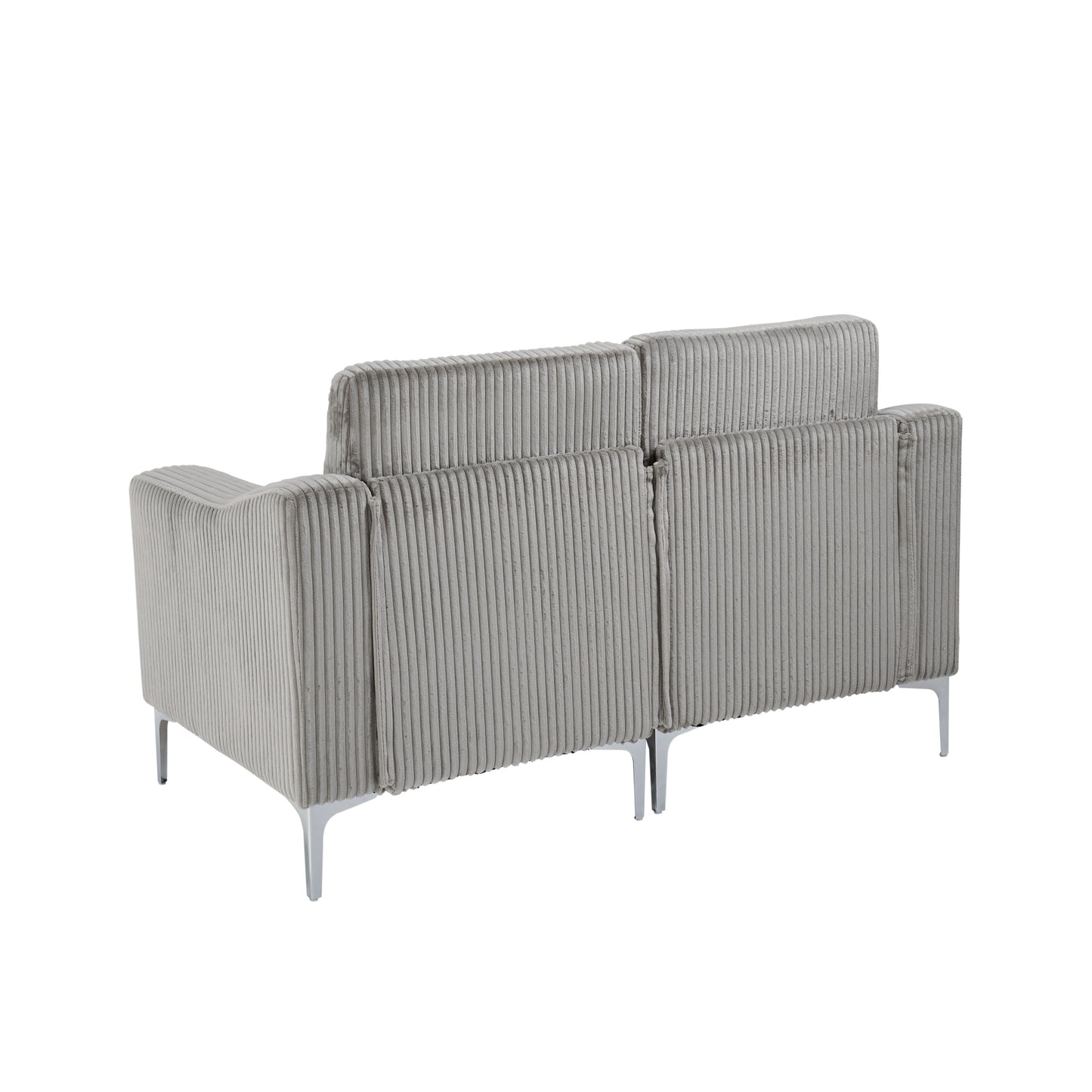 Lounge Sofa with Armrests & Modular Sectional Two-Seater Sofa | Soft Corduroy, Pocket Spring + Sinuous Spring, Easy Assembly – Beige/Gray