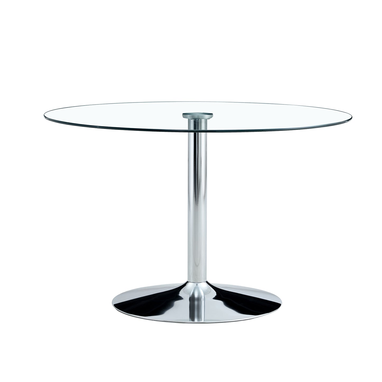 Modern Minimalist Round Dining Table - Gold Metal Legs, Diameter Glass Top for Multiple Rooms