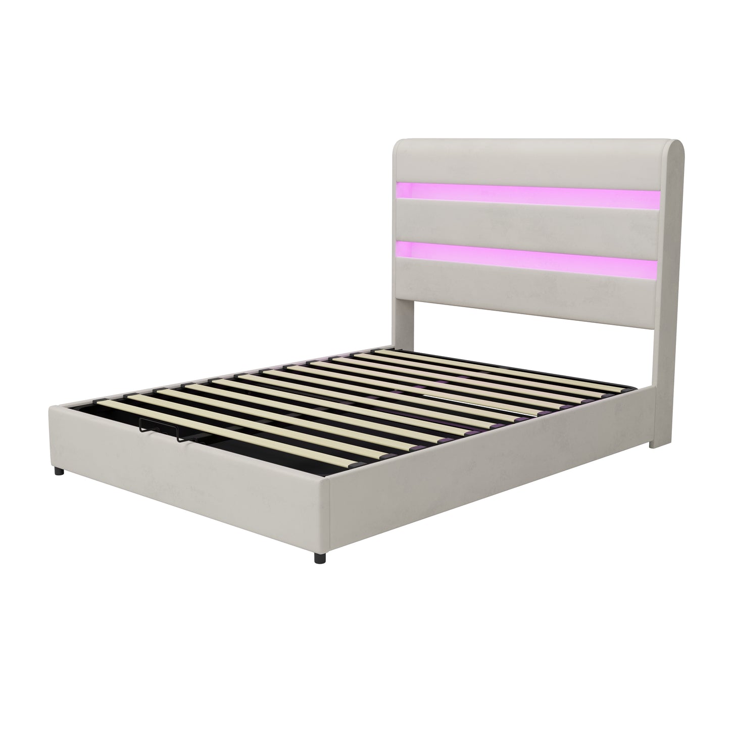 Upholstered Platform Hydraulic Storage Bed