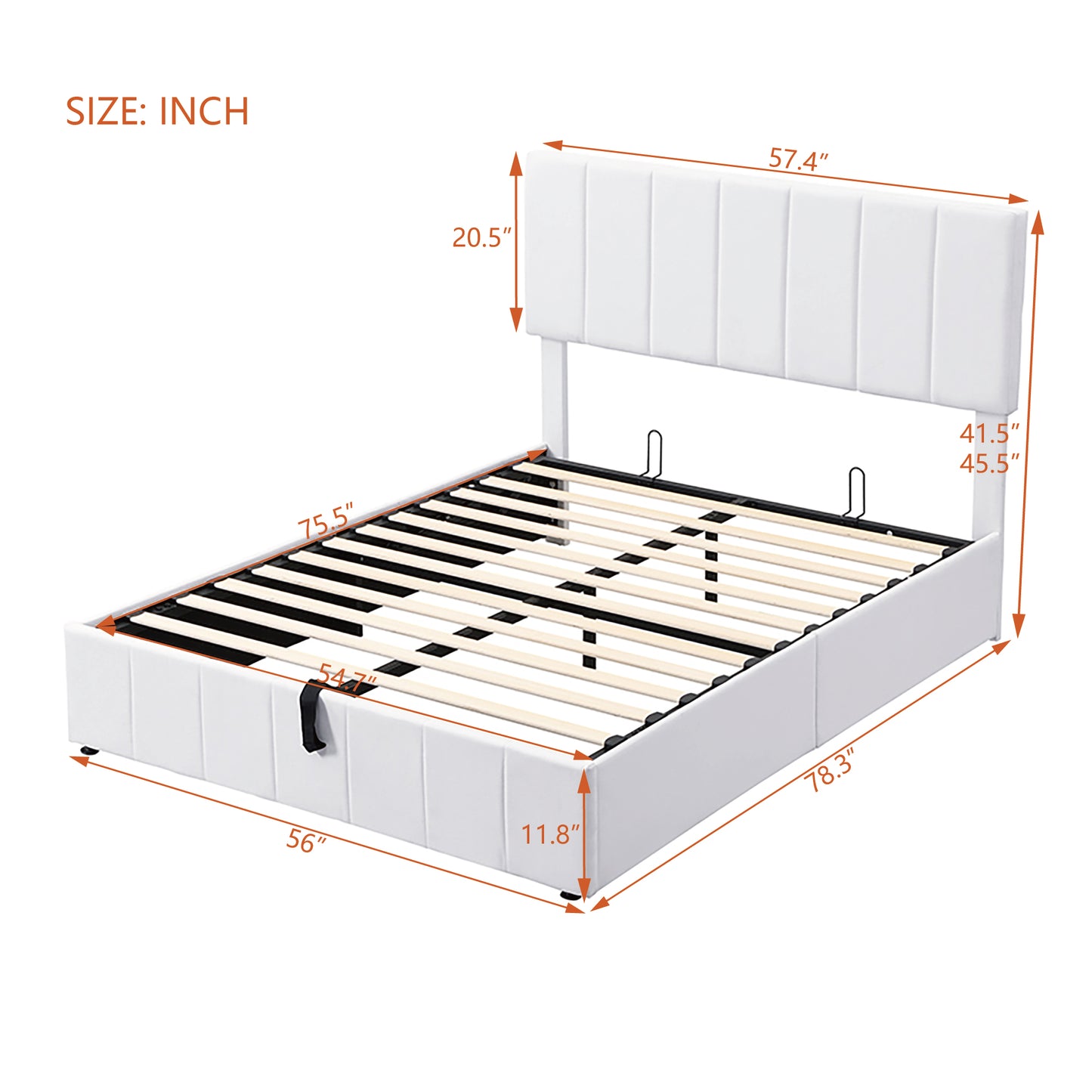 Upholstered Platform Bed featuring Hydraulic Storag