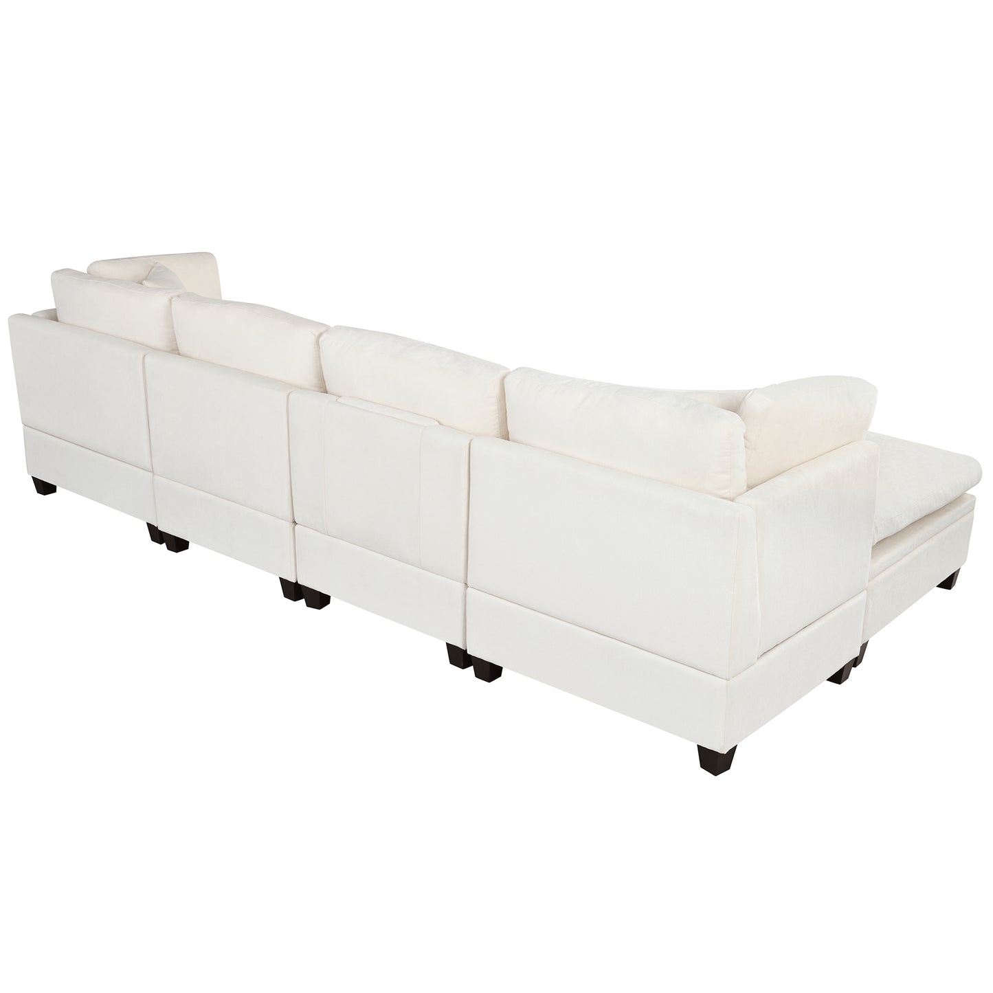 5-Seater Sectional Sofa - Upholstered, Storage Ottoman