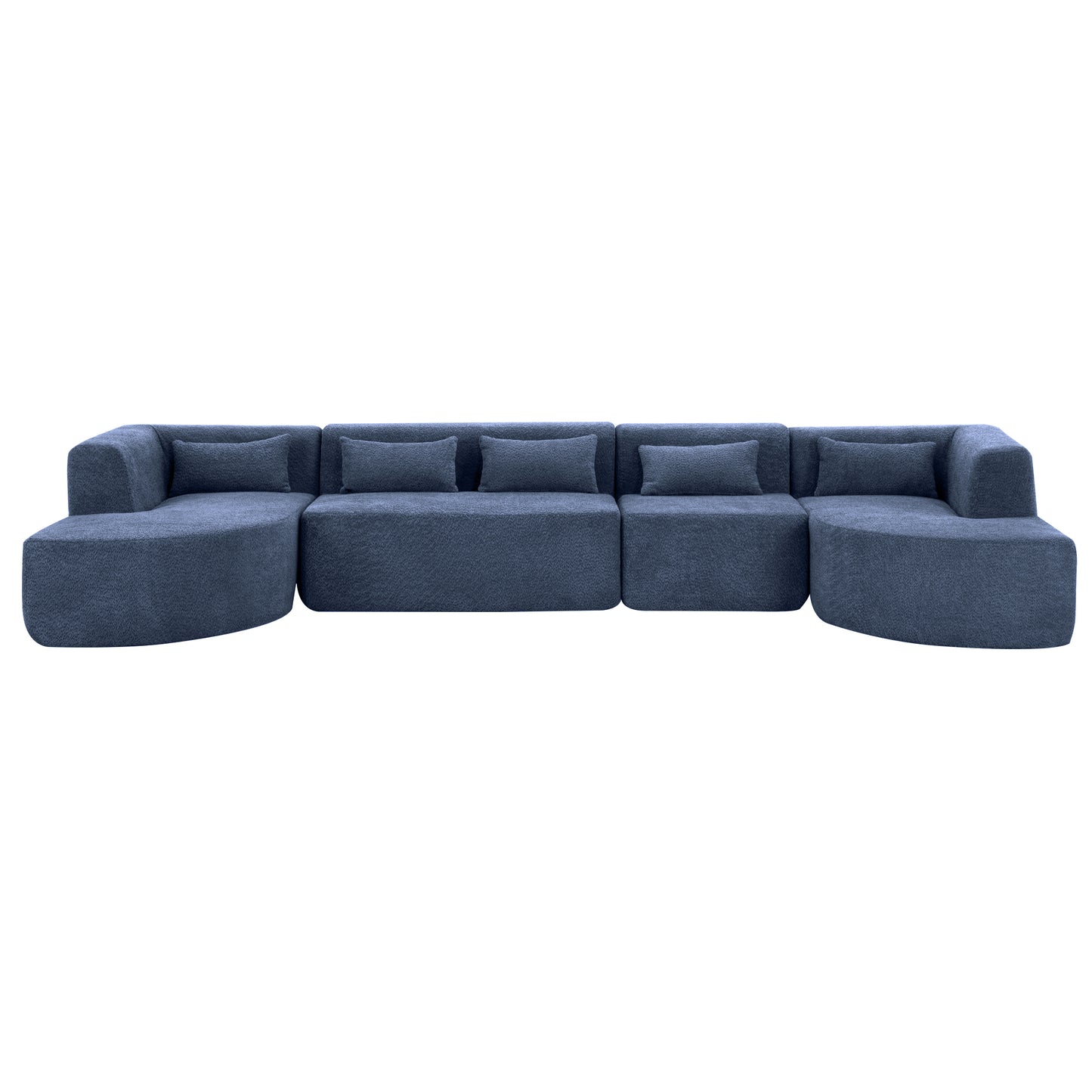 144" Upholstered Sofa: Free - combined with Two Chaise Lounges, Five Back Pillows for Living Room