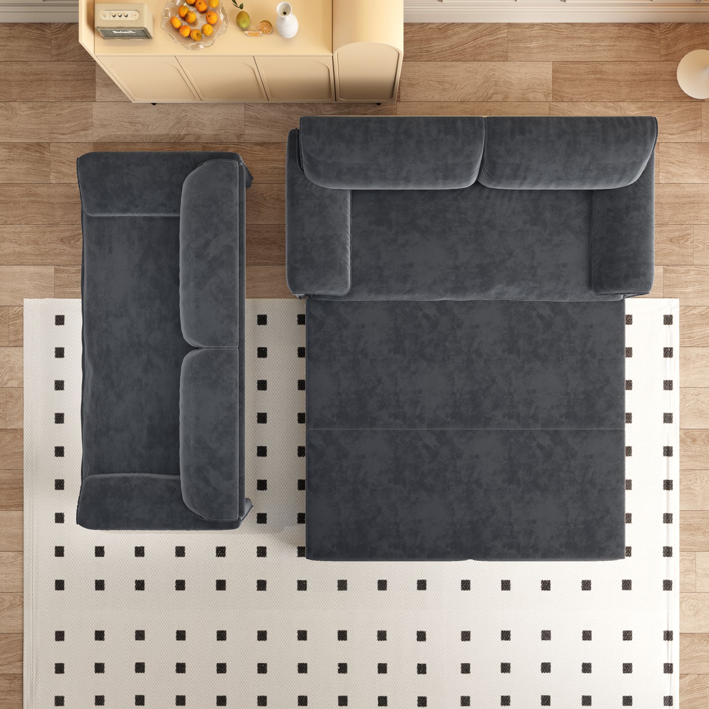 66" Queen Pull - Out Sofa Bed: 3 - in - 1 Convertible with Side Storage for Living