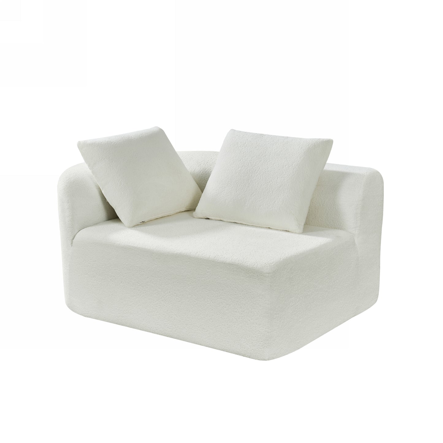 Fully Assembled 116" Modern Curved Sectional with Chaise: High - Density Compressed Sponge, Pearl Upholstery - Ideal for Living Rooms