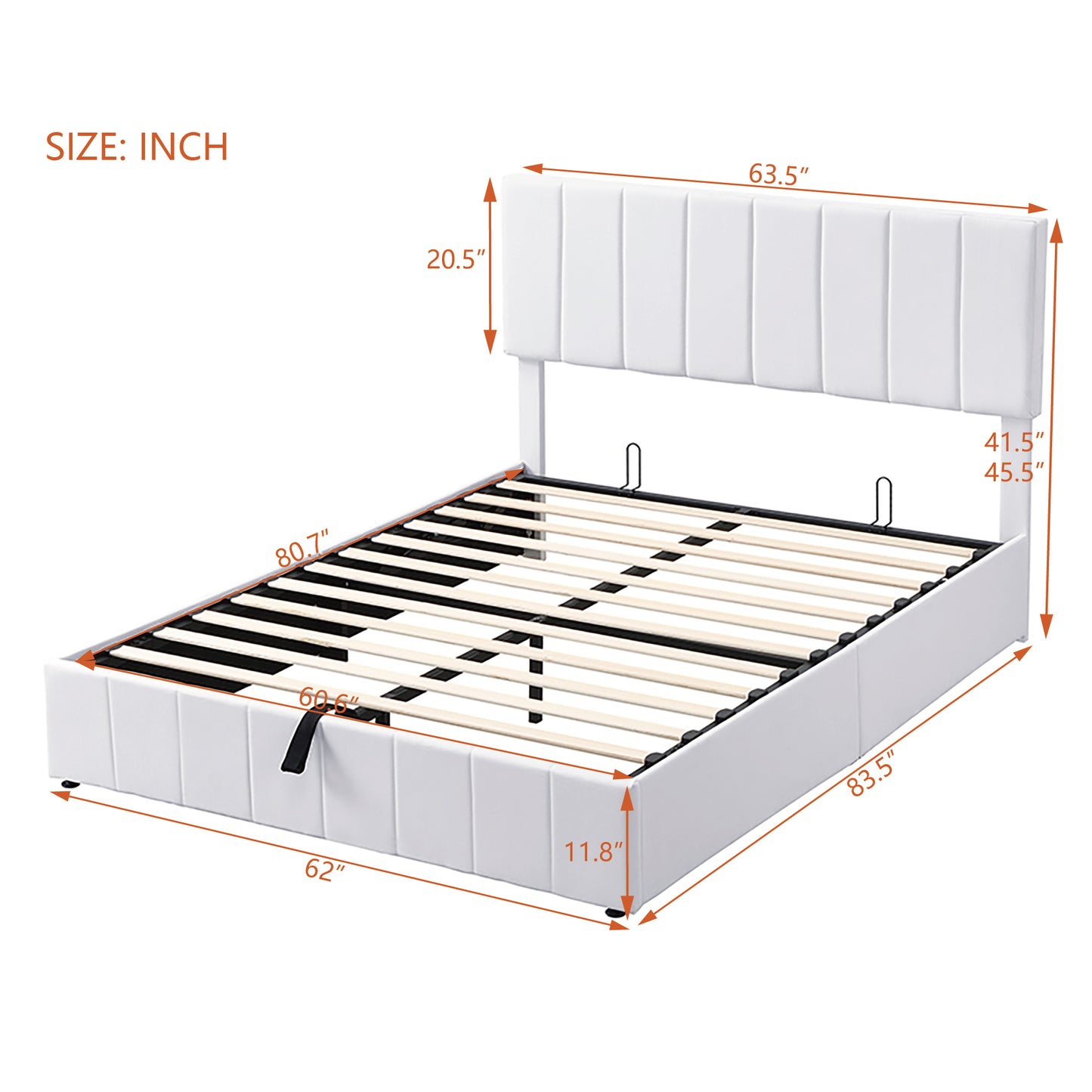 Upholstered Platform Bed featuring Hydraulic Storag