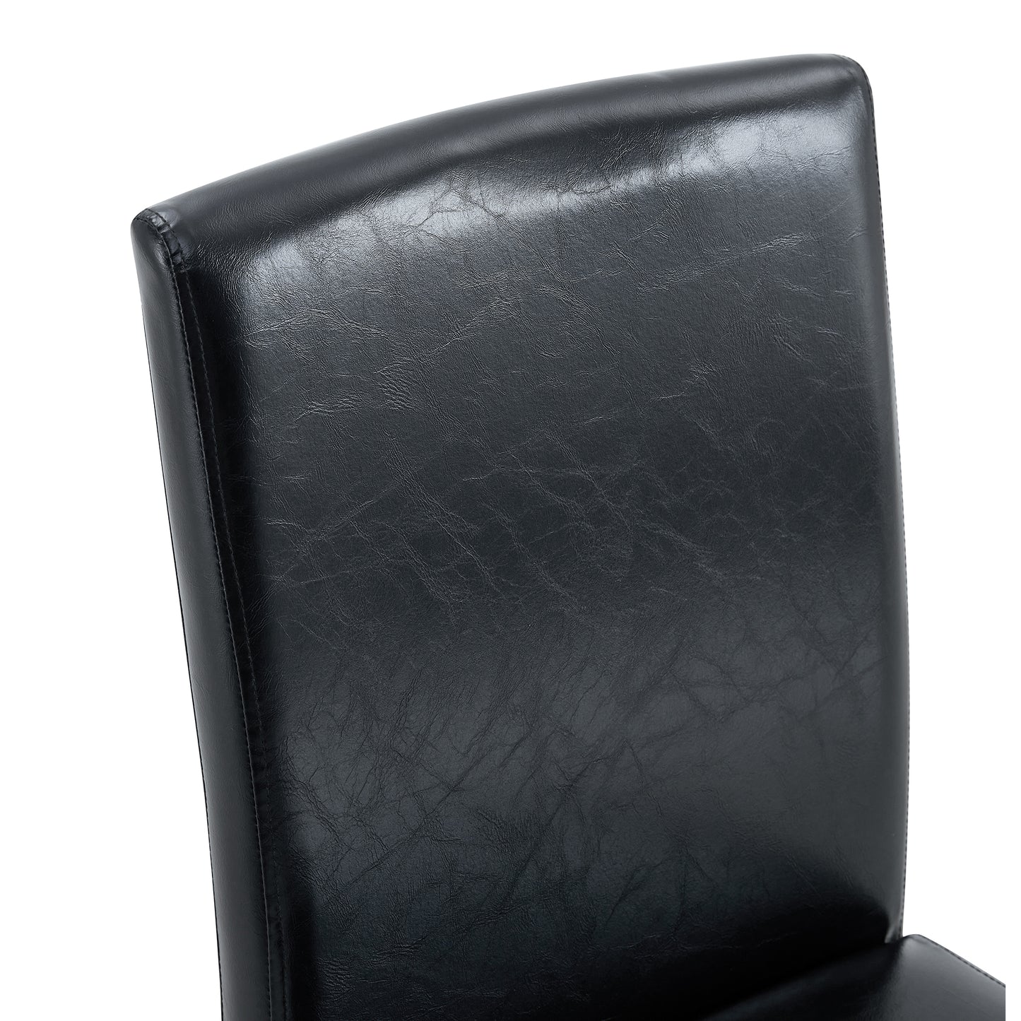 47.3 - Inch Spliced - Color Circular Dining Table Set: 4-6 Black PU Chairs, Double - Layer Storage