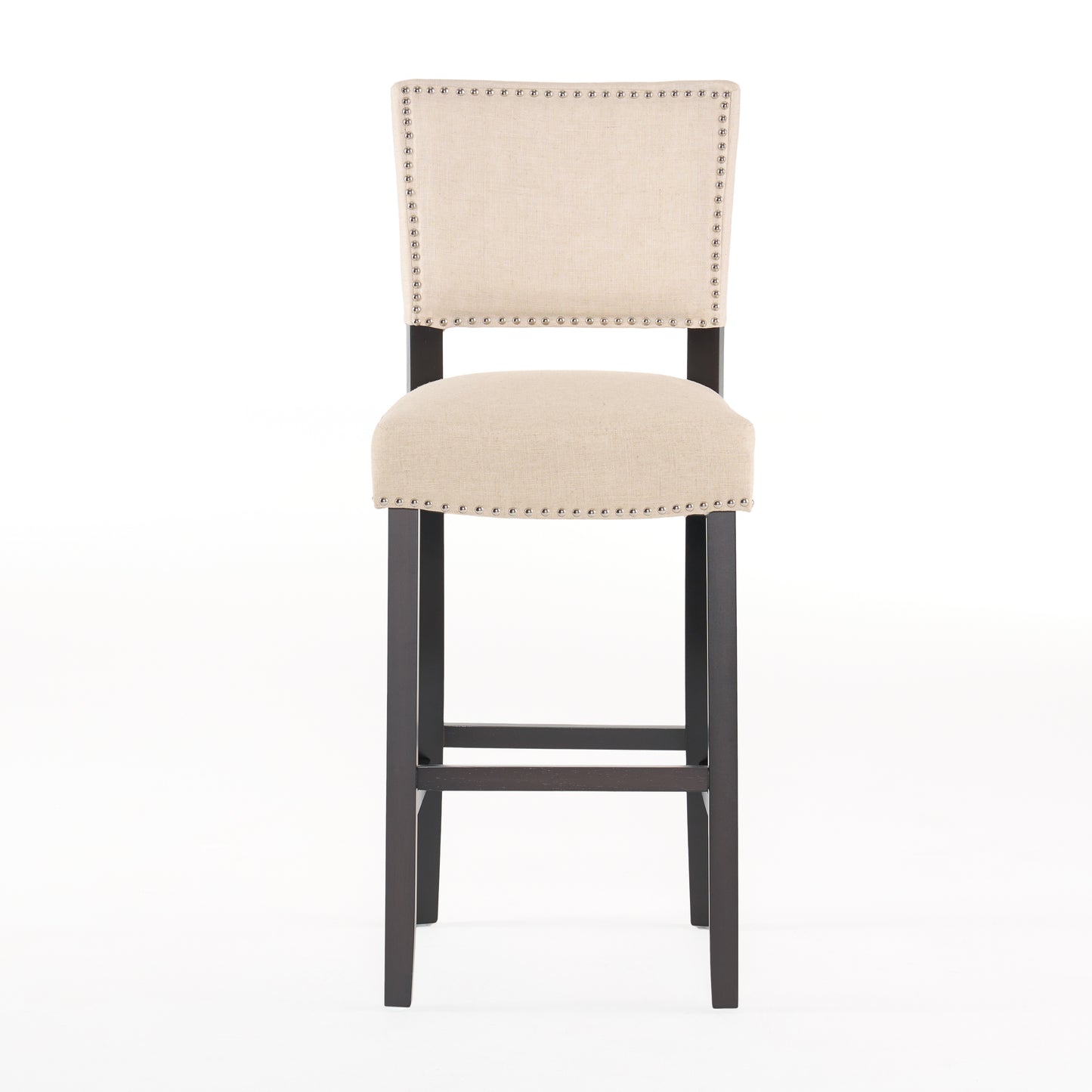 Barstools With rivet decoration wood Frame fabric Sponge cushion and Upholstered Barstools