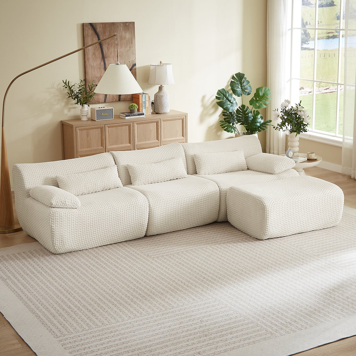 Loveseat /L shape Sofa, Cloud Boneless Couches for Living Room, Modern Modular Sectional Sofa