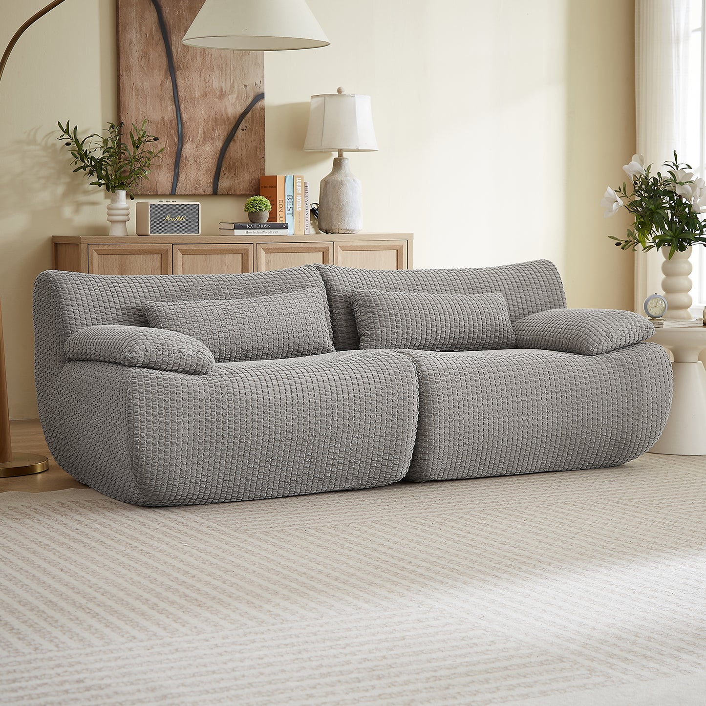 Loveseat /L shape Sofa, Cloud Boneless Couches for Living Room, Modern Modular Sectional Sofa