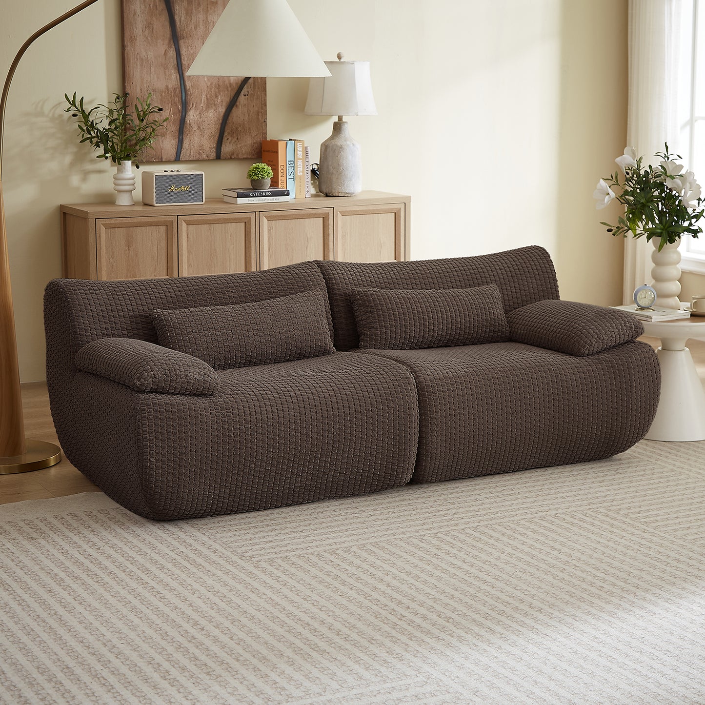 Loveseat /L shape Sofa, Cloud Boneless Couches for Living Room, Modern Modular Sectional Sofa