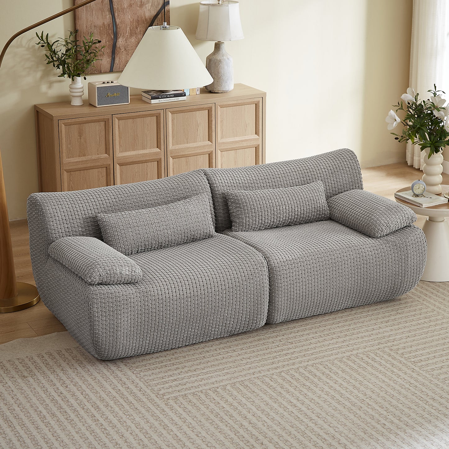 Loveseat /L shape Sofa, Cloud Boneless Couches for Living Room, Modern Modular Sectional Sofa