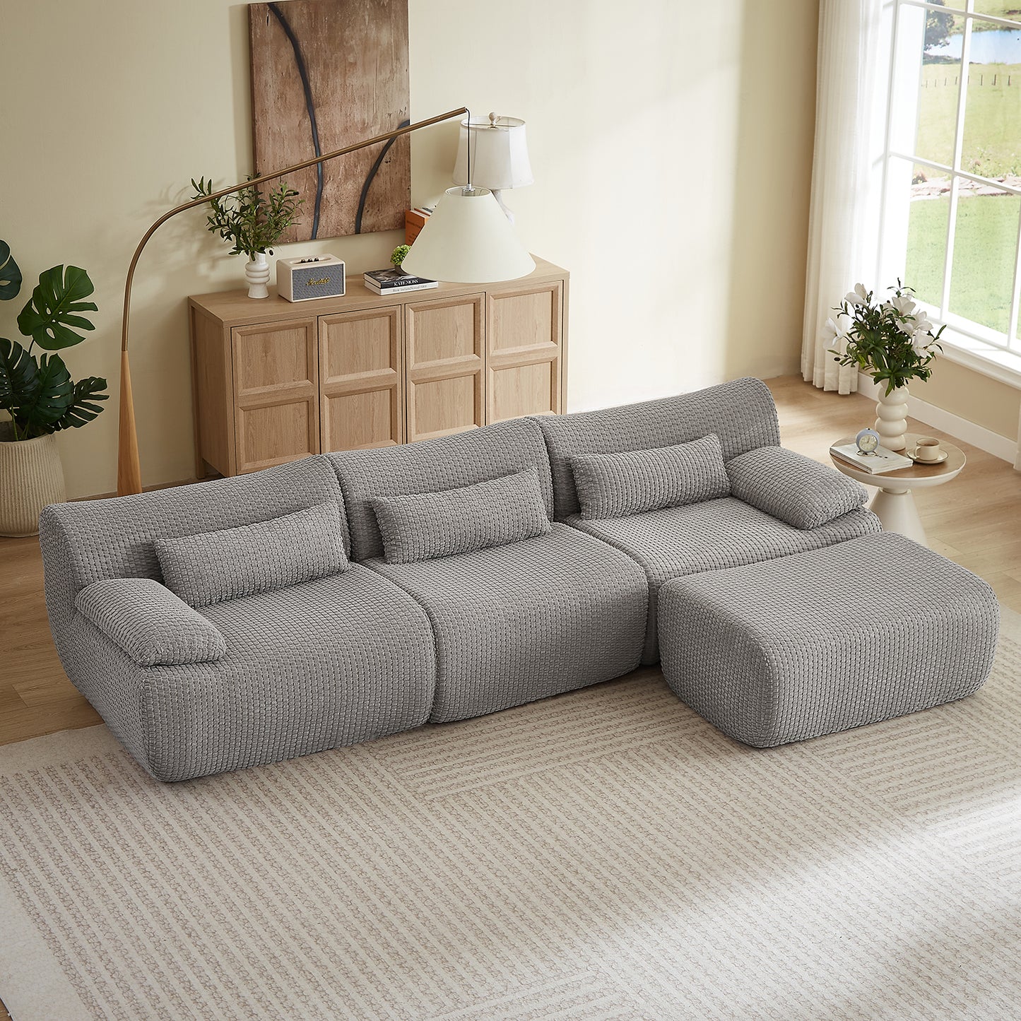 Loveseat /L shape Sofa, Cloud Boneless Couches for Living Room, Modern Modular Sectional Sofa