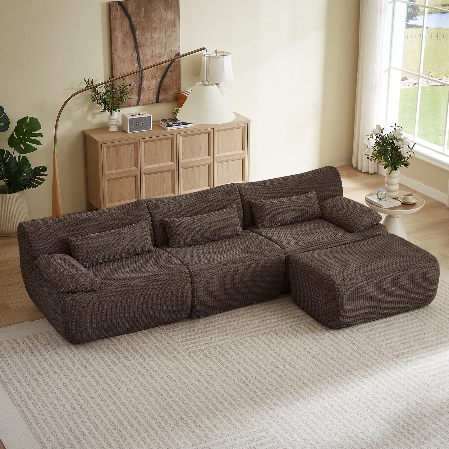 Loveseat /L shape Sofa, Cloud Boneless Couches for Living Room, Modern Modular Sectional Sofa