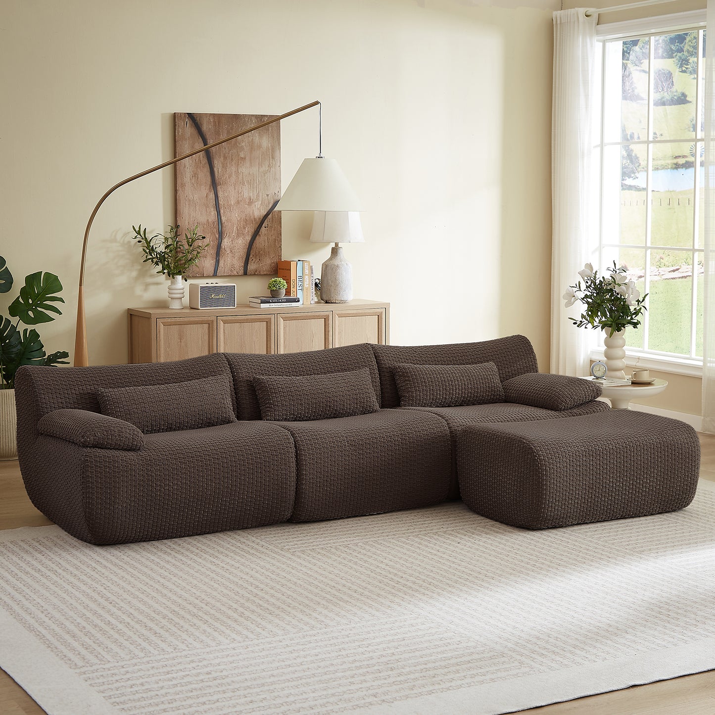 Loveseat /L shape Sofa, Cloud Boneless Couches for Living Room, Modern Modular Sectional Sofa