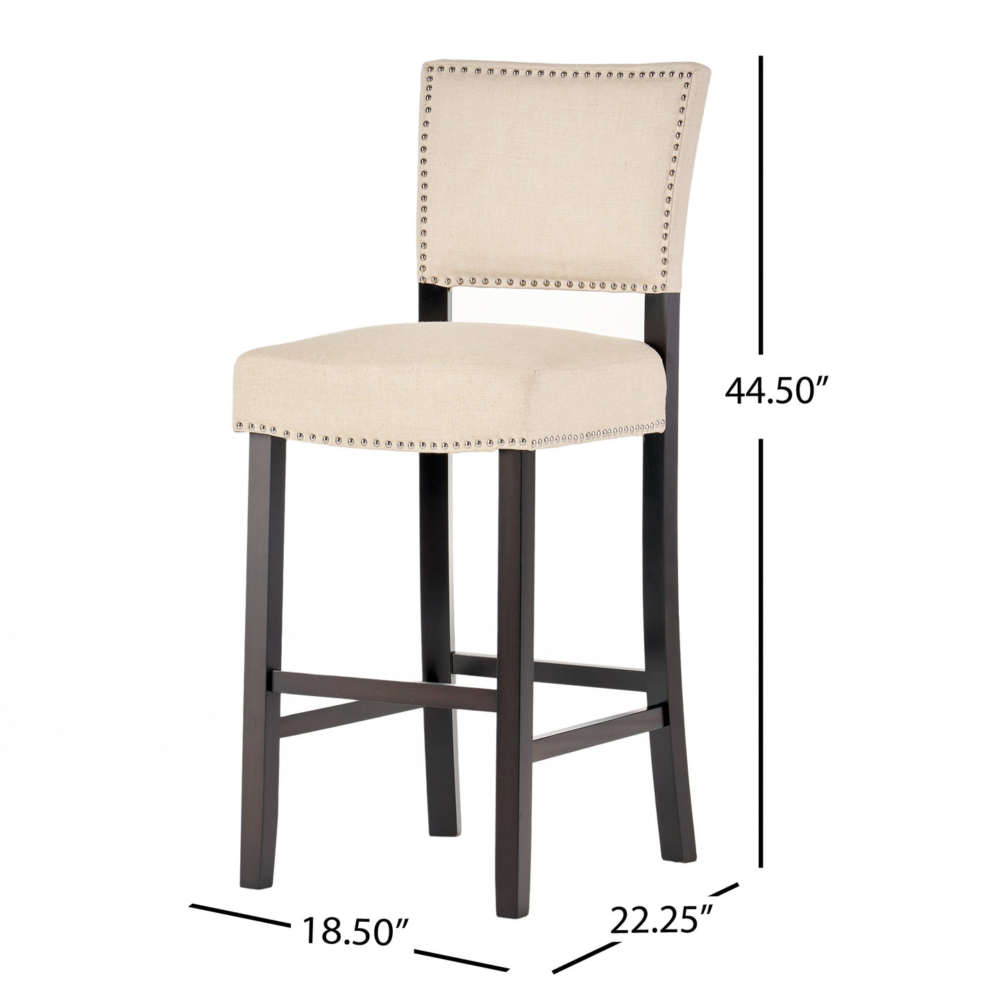 Barstools With rivet decoration wood Frame fabric Sponge cushion and Upholstered Barstools