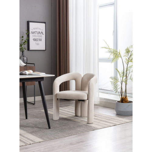 Contemporary Designed Velvet Fabric Upholstered Accent/Dining Chair /Barrel Side Chairs Kitchen Armchair for Living Room set of 2