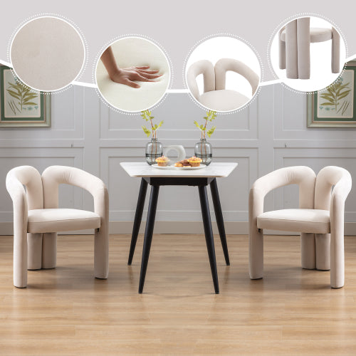 Contemporary Designed Velvet Fabric Upholstered Accent/Dining Chair /Barrel Side Chairs Kitchen Armchair for Living Room set of 2